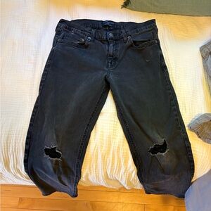 No Boundaries Mens Sz 32x30 Straight Distressed Guys Casual Denim Black Jeans